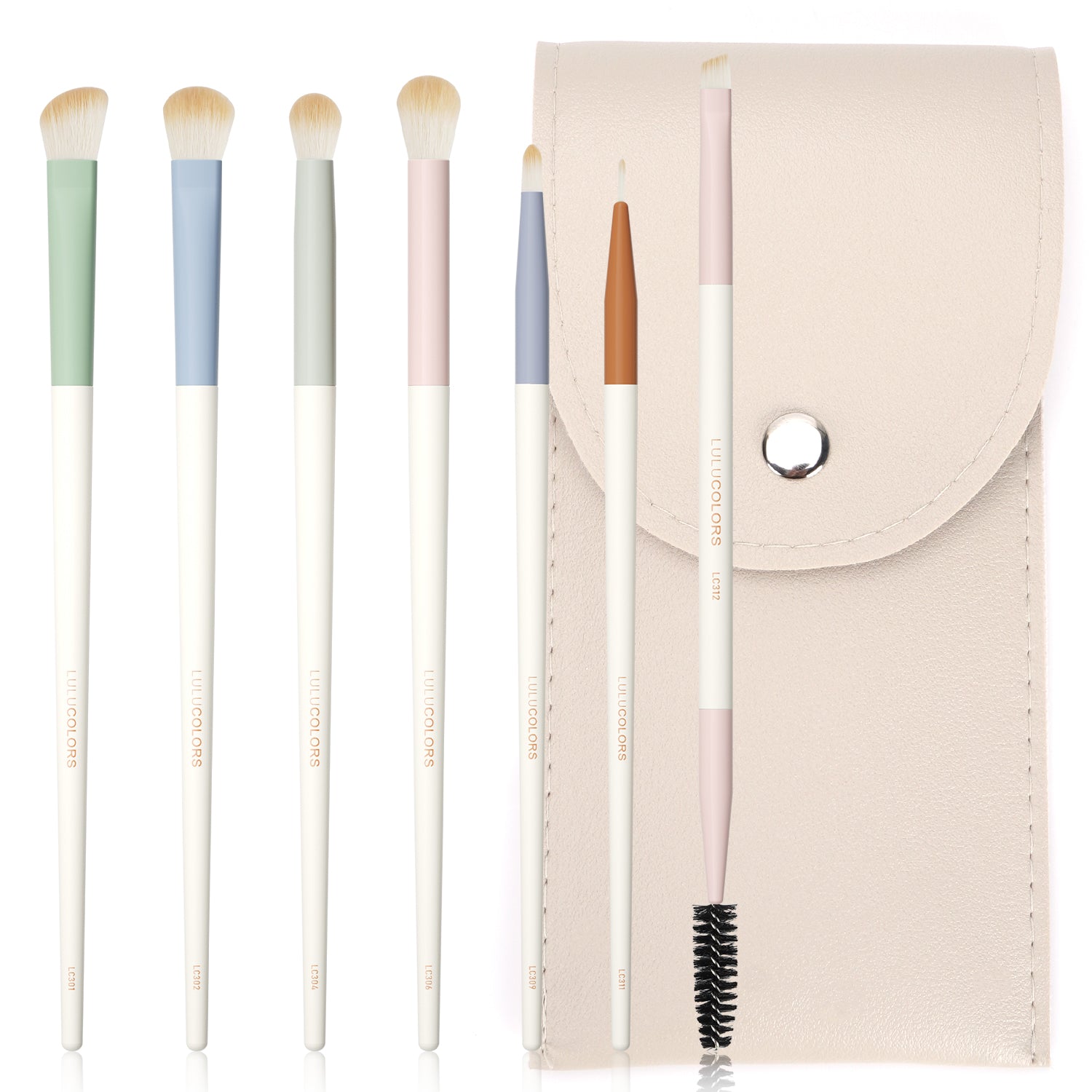 7-Piece Makeup Brush Set with PU Leather Pouch