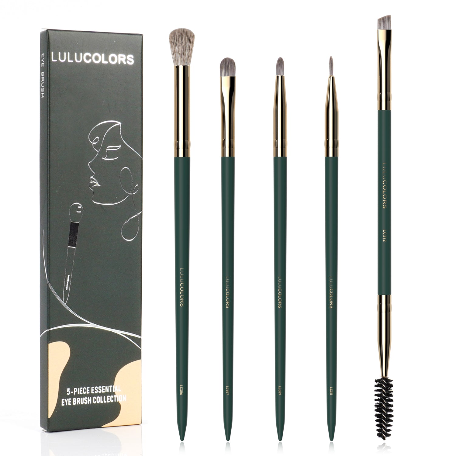 LULUCOLORS 5 PCS EYE BRUSH SET FOR EYE MAKEUPS