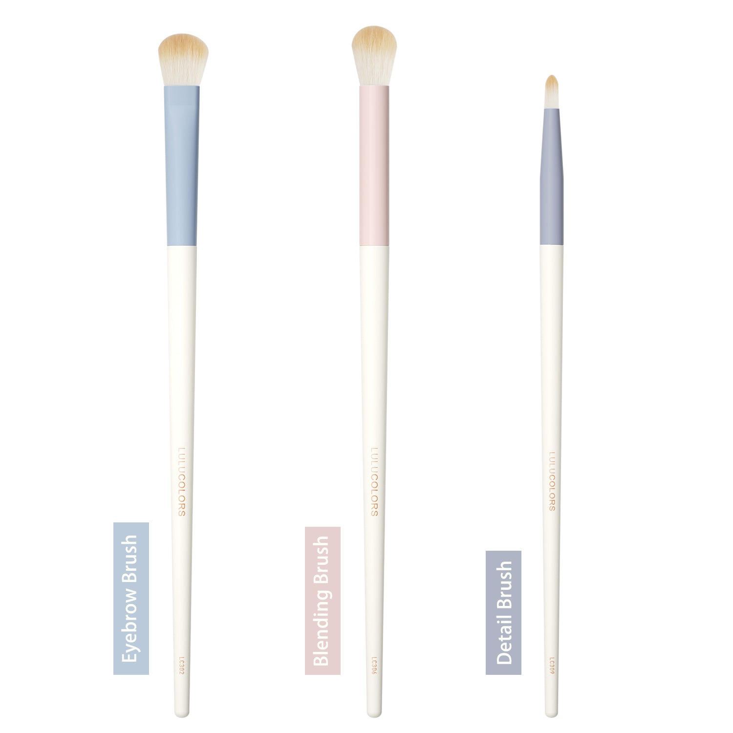 3-Piece Makeup Brush Set with 20 Cotton Sticks